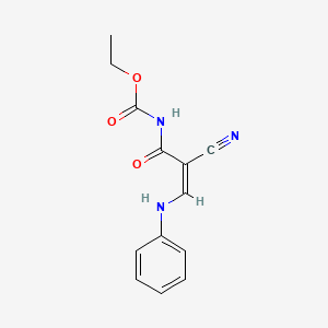 molecular formula C13H13N3O3 B13055024 ethyl N-(3-anilino-2-cyanoacryloyl)carbamate CAS No. 6275-85-0