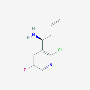 molecular formula C9H10ClFN2 B13055083 (S)-1-(2-Chloro-5-fluoropyridin-3-YL)but-3-EN-1-amine 