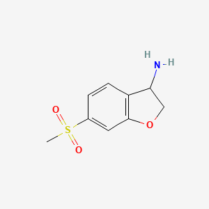 molecular formula C9H11NO3S B13055094 6-(Methylsulfonyl)-2,3-dihydrobenzo[B]furan-3-ylamine 