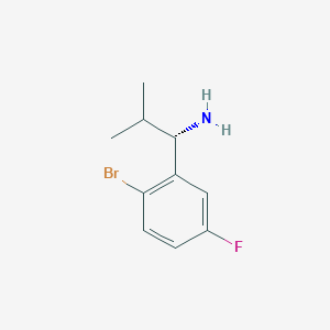 molecular formula C10H13BrFN B13055151 (S)-1-(2-Bromo-5-fluorophenyl)-2-methylpropan-1-amine 