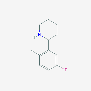 molecular formula C12H16FN B13055186 2-(5-Fluoro-2-methylphenyl)piperidine 