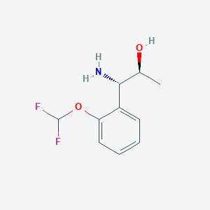 molecular formula C10H13F2NO2 B13055202 (1S,2S)-1-Amino-1-[2-(difluoromethoxy)phenyl]propan-2-OL 