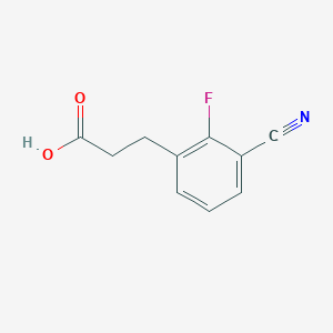 molecular formula C10H8FNO2 B13055210 3-(3-Cyano-2-fluorophenyl)propanoic acid 