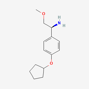 molecular formula C14H21NO2 B13055253 (1S)-1-(4-Cyclopentyloxyphenyl)-2-methoxyethylamine 