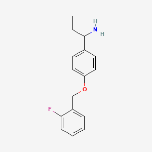 1-(4-[(2-Fluorophenyl)methoxy]phenyl)propan-1-amine