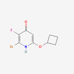 molecular formula C9H9BrFNO2 B13055334 2-Bromo-6-cyclobutoxy-3-fluoropyridin-4-OL 