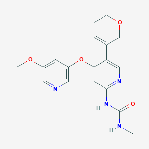 molecular formula C18H20N4O4 B13055392 1-(5-(5,6-Dihydro-2H-pyran-3-YL)-4-((5-methoxypyridin-3-YL)oxy)pyridin-2-YL)-3-methylurea 