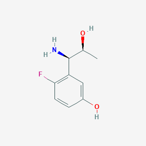 molecular formula C9H12FNO2 B13055429 3-((1R,2S)-1-Amino-2-hydroxypropyl)-4-fluorophenol 