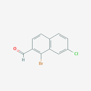 molecular formula C11H6BrClO B13055434 1-Bromo-7-chloro-2-naphthaldehyde 