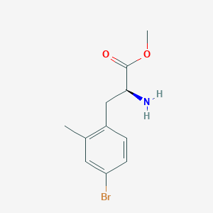 molecular formula C11H14BrNO2 B13055440 Methyl (S)-2-amino-3-(4-bromo-2-methylphenyl)propanoate 