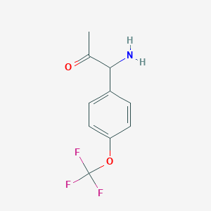 molecular formula C10H10F3NO2 B13055467 1-Amino-1-[4-(trifluoromethoxy)phenyl]acetone 