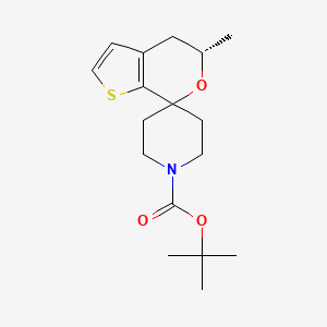 molecular formula C17H25NO3S B13055468 Tert-butyl (S)-5'-methyl-4',5'-dihydrospiro[piperidine-4,7'-thieno[2,3-C]pyran]-1-carboxylate 