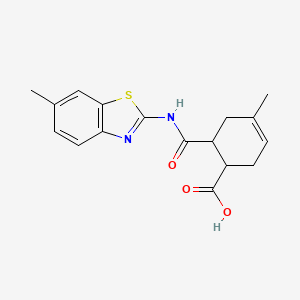 4-Methyl-6-(6-methyl-benzothiazol-2-ylcarbamoyl)-cyclohex-3-enecarboxylic acid