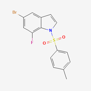 molecular formula C15H11BrFNO2S B13055502 5-Bromo-7-fluoro-1-tosyl-1H-indole 