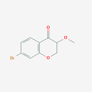 molecular formula C10H9BrO3 B13055527 7-Bromo-3-methoxy-3,4-dihydro-2H-1-benzopyran-4-one 