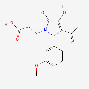 molecular formula C16H17NO6 B1305553 3-(3-Acetyl-4-hydroxy-2-(3-methoxyphenyl)-5-oxo-2,5-dihydro-1H-pyrrol-1-yl)propanoic acid CAS No. 436088-34-5