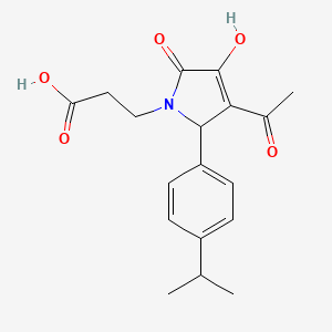 molecular formula C18H21NO5 B1305554 3-[3-Acetyl-4-hydroxy-2-(4-isopropyl-phenyl)-5-oxo-2,5-dihydro-pyrrol-1-yl]-propionic acid CAS No. 436088-35-6