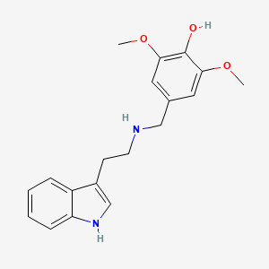 molecular formula C19H22N2O3 B1305555 4-{[2-(1H-Indol-3-yl)-ethylamino]-methyl}-2,6-dimethoxy-phenol CAS No. 383149-12-0