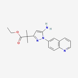 Ethyl 2-(5-amino-1-(quinolin-6-YL)-1H-pyrazol-3-YL)-2-methylpropanoate