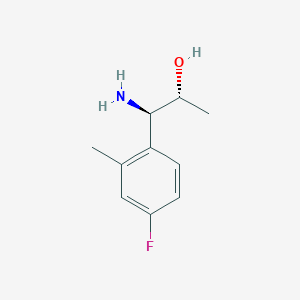 molecular formula C10H14FNO B13055592 (1R,2R)-1-Amino-1-(4-fluoro-2-methylphenyl)propan-2-OL 