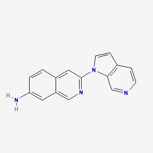 molecular formula C16H12N4 B13055623 3-(1H-Pyrrolo[2,3-C]pyridin-1-YL)isoquinolin-7-amine 