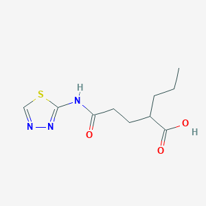 molecular formula C10H15N3O3S B1305563 2-[2-([1,3,4]Thiadiazol-2-ylcarbamoyl)-ethyl]-pentanoic acid CAS No. 380585-19-3