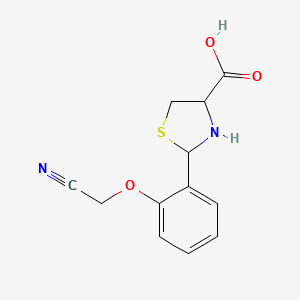 molecular formula C12H12N2O3S B1305566 2-(2-Cyanomethoxy-phenyl)-thiazolidine-4-carboxylic acid CAS No. 1033696-34-2