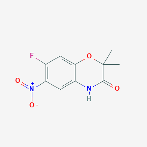 molecular formula C10H9FN2O4 B13055704 7-Fluoro-2,2-dimethyl-6-nitro-2H-benzo[B][1,4]oxazin-3(4H)-one 