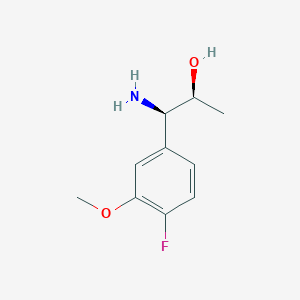 molecular formula C10H14FNO2 B13055709 (1R,2S)-1-Amino-1-(4-fluoro-3-methoxyphenyl)propan-2-OL 