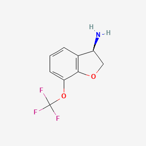 molecular formula C9H8F3NO2 B13055722 (3R)-7-(Trifluoromethoxy)-2,3-dihydrobenzo[B]furan-3-ylamine 