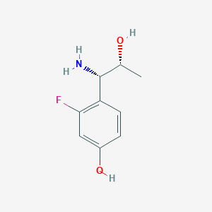 molecular formula C9H12FNO2 B13055727 4-((1S,2R)-1-Amino-2-hydroxypropyl)-3-fluorophenol 