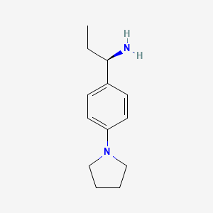 molecular formula C13H20N2 B13055739 (R)-1-(4-(Pyrrolidin-1-YL)phenyl)propan-1-amine 