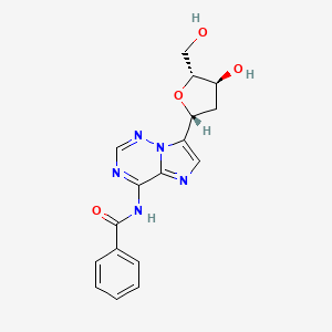 molecular formula C17H17N5O4 B13055743 N-(7-((2R,4S,5R)-4-Hydroxy-5-(hydroxymethyl)tetrahydrofuran-2-YL)imidazo[2,1-F][1,2,4]triazin-4-YL)benzamide 