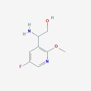 molecular formula C8H11FN2O2 B13055752 2-Amino-2-(5-fluoro-2-methoxypyridin-3-YL)ethan-1-OL 