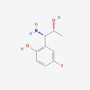 molecular formula C9H12FNO2 B13055773 2-((1S,2R)-1-Amino-2-hydroxypropyl)-4-fluorophenol 