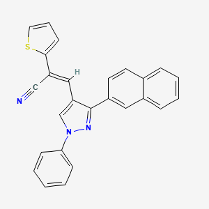 (2E)-3-[3-(naphthalen-2-yl)-1-phenyl-1H-pyrazol-4-yl]-2-(thiophen-2-yl)prop-2-enenitrile