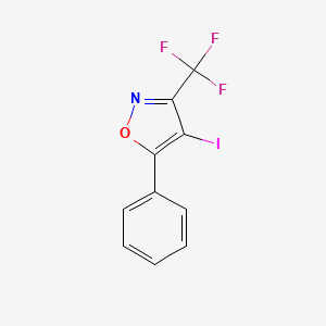 molecular formula C10H5F3INO B13055799 4-Iodo-5-phenyl-3-(trifluoromethyl)isoxazole 