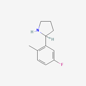 molecular formula C11H14FN B13055837 (S)-2-(5-Fluoro-2-methylphenyl)pyrrolidine 