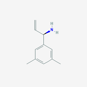 molecular formula C11H15N B13055859 (1R)-1-(3,5-Dimethylphenyl)prop-2-enylamine 