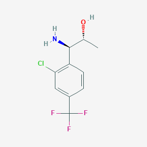 molecular formula C10H11ClF3NO B13055872 (1R,2R)-1-Amino-1-[2-chloro-4-(trifluoromethyl)phenyl]propan-2-OL 