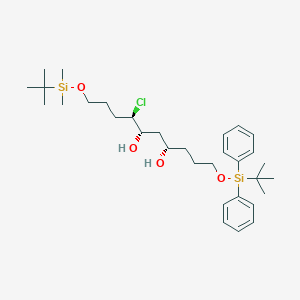 molecular formula C32H53ClO4Si2 B13055873 (8S,10S,11R)-11-Chloro-2,2,16,16,17,17-hexamethyl-3,3-diphenyl-4,15-dioxa-3,16-disilaoctadecane-8,10-diol 