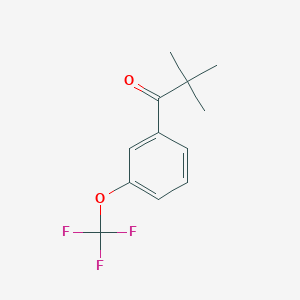 molecular formula C12H13F3O2 B13055874 2,2-Dimethyl-1-(3-trifluoromethoxy-phenyl)-propan-1-one 