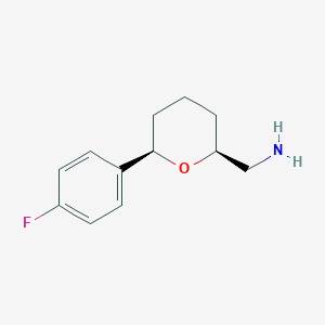 ((2S,6R)-6-(4-Fluorophenyl)tetrahydro-2H-pyran-2-YL)methanamine