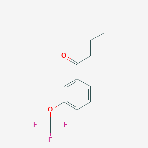 molecular formula C12H13F3O2 B13055885 1-(3-Trifluoromethoxy-phenyl)-pentan-1-one 