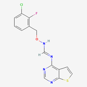 N'-[(3-chloro-2-fluorobenzyl)oxy]-N-thieno[2,3-d]pyrimidin-4-yliminoformamide