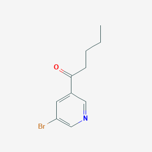 molecular formula C10H12BrNO B13055919 1-(5-Bromo-3-pyridinyl)-1-pentanone 