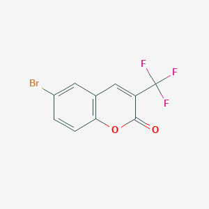 molecular formula C10H4BrF3O2 B13055947 6-Bromo-3-(trifluoromethyl)-2H-chromen-2-one 