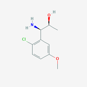 molecular formula C10H14ClNO2 B13055995 (1R,2S)-1-Amino-1-(2-chloro-5-methoxyphenyl)propan-2-OL 