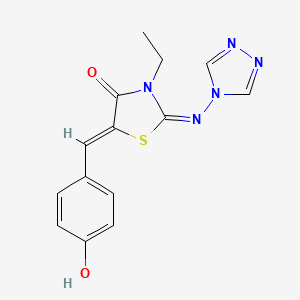 3-ethyl-5-[(Z)-(4-hydroxyphenyl)methylidene]-2-(4H-1,2,4-triazol-4-ylimino)-1,3-thiazolan-4-one