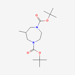 molecular formula C16H30N2O4 B13056062 DI-Tert-butyl 6-methyl-1,4-diazepane-1,4-dicarboxylate 